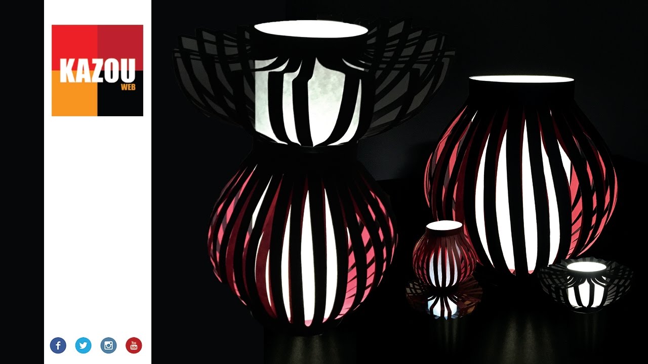 TUTO Comment faire une jolie lampe en papier facilement (4 choix)  (KAZOU WEB)