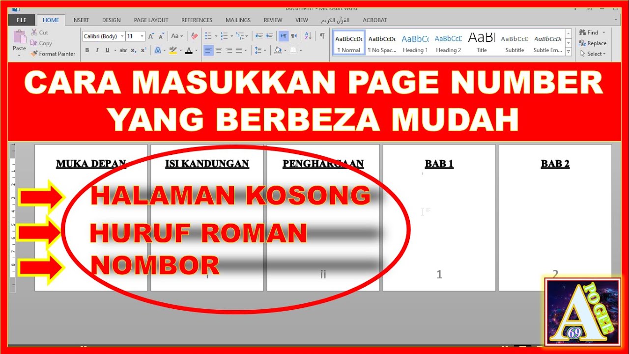 Cara Nak Masukkan Tajuk Dalam Jadual Untuk Setiap Muka Surat