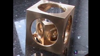 Cube inside a cube #made on CNC Turning machine