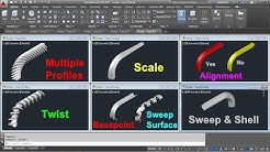 AutoCAD 3D Sweep Command Tutorial Complete | Sweep Twist, Multiple profiles, Path, Surface - Durasi: 8.03. 