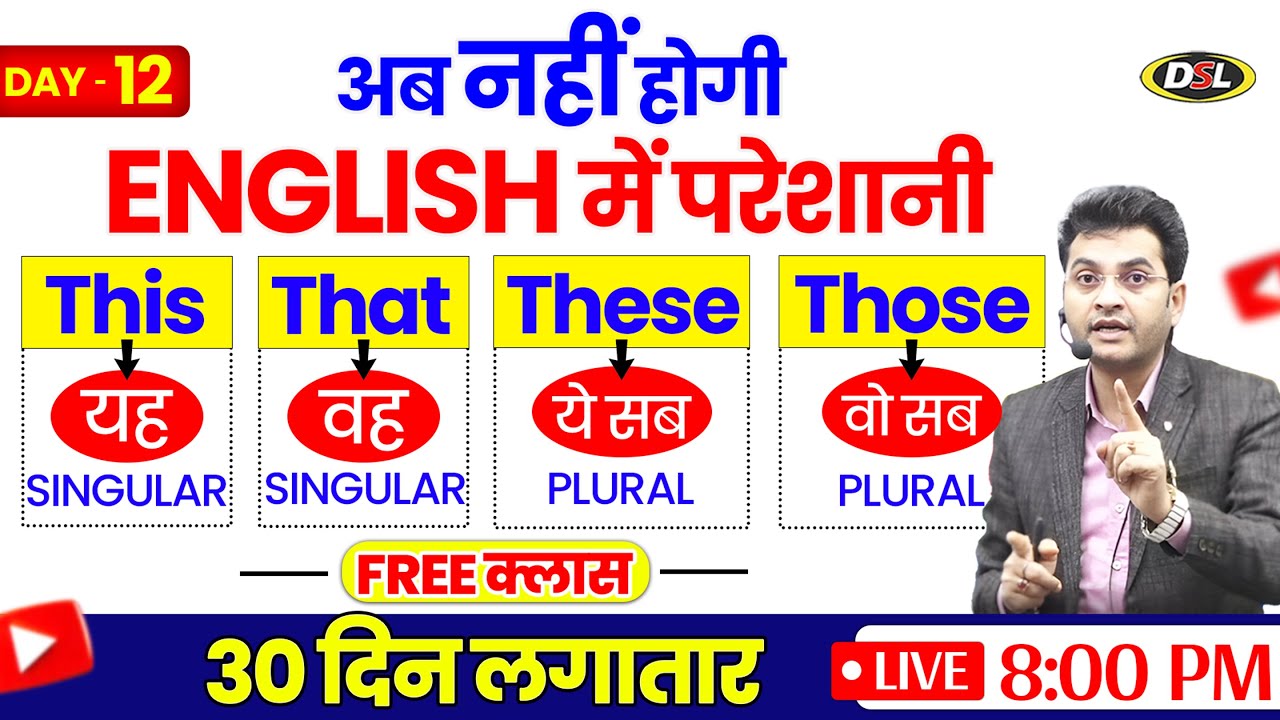 📚 Day 12: Sentences में This That These Those का Use अब नही भूलेंगे आप | Learn English through Hindi