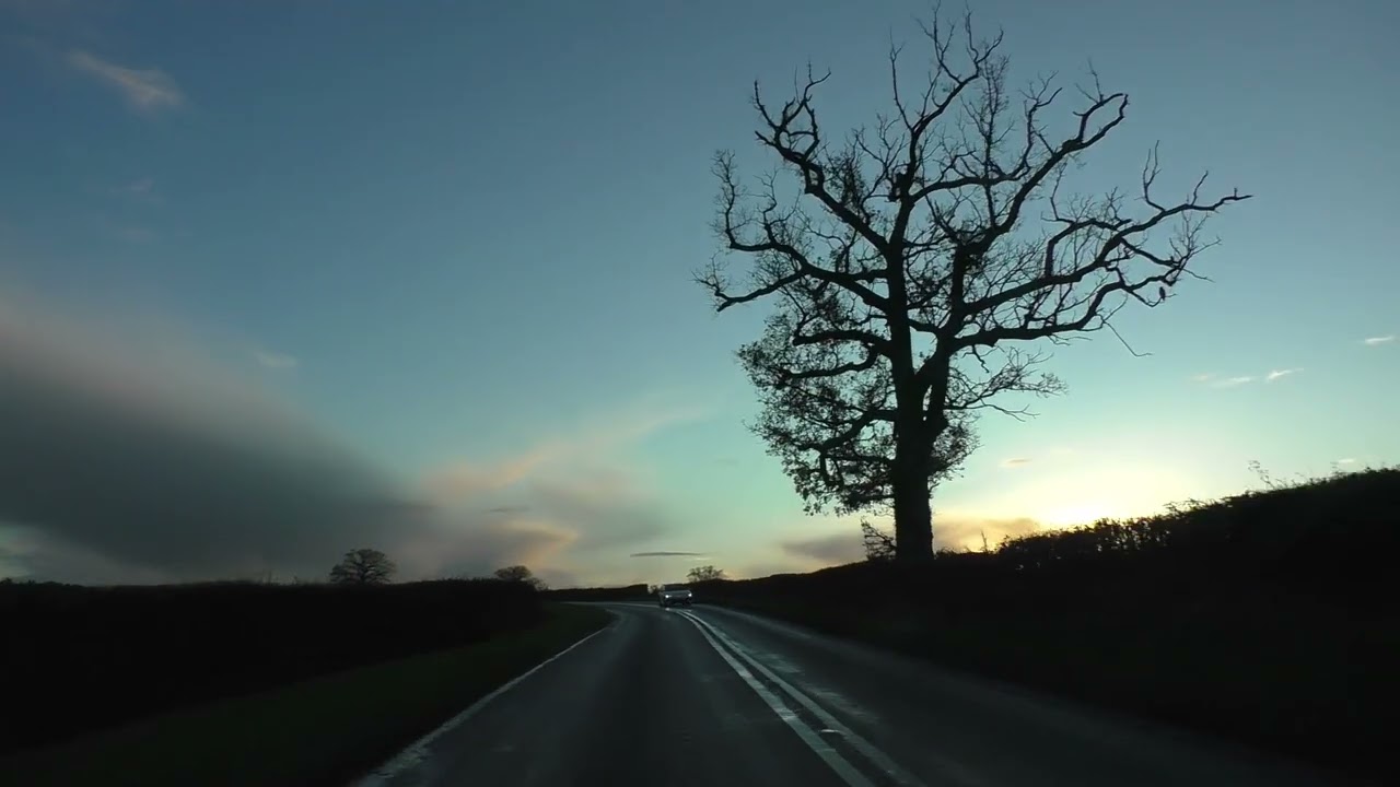 Driving On Upton Road B4424 From Powick To Rhydd, Worcestershire, UK Saturday, 29th November 2025