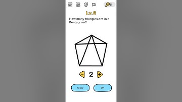 Brain Out : Level 6 (How many triangles are in a pentagram? )