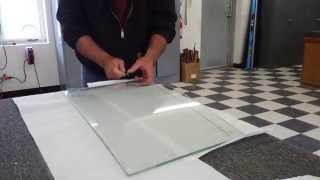 How to cut curved Auto Glass windshields chop top