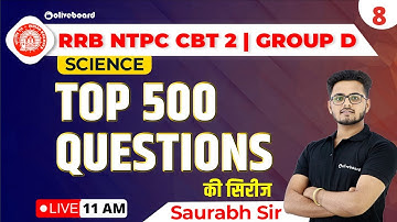 RRB NTPC SCIENCE | GROUP D SCIENCE | TOP 500 SCIENCE QUESTIONS | SAURABH SIR #08