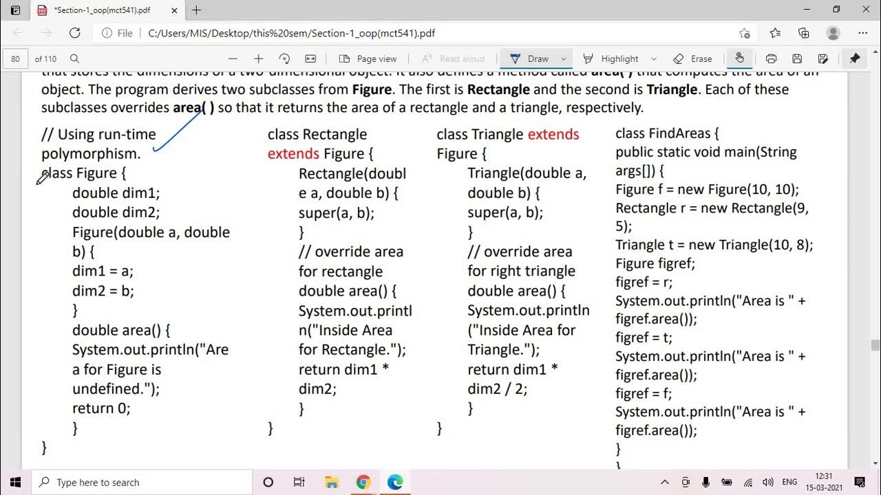 Lecture - 13 Runtime Polymorphism, Dynamic method dispatch, Abstract ...