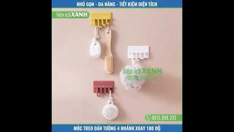 MÓC TREO DÁN TƯỜNG 4 NHÁNH XOAY 180( giao màu ngẫu nhiên )