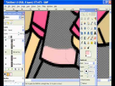 gimp editor draw line