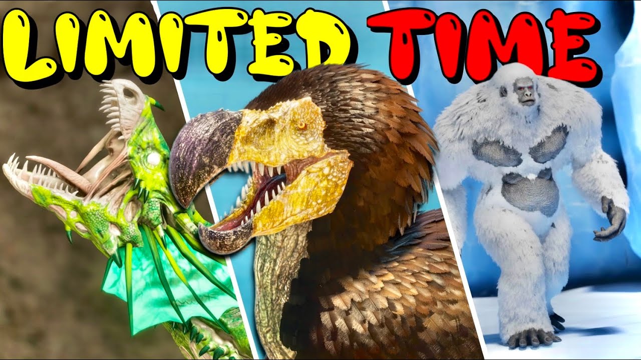 All 55 Limited Time Creatures In Ark! - YouTube
