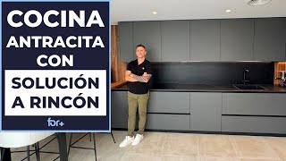 🖤 Cocina color antracita | Diseño moderno y solución sorprendente para rincones difíciles