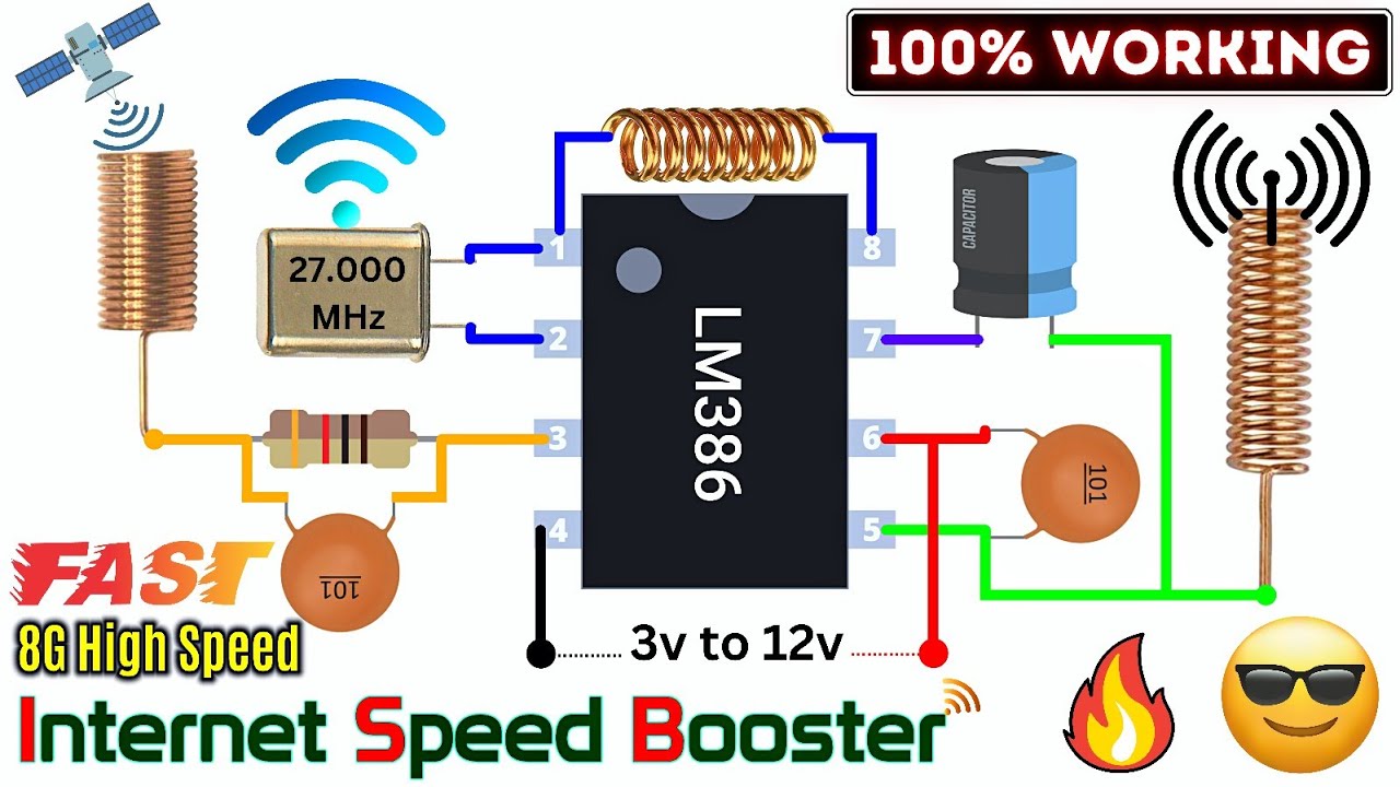 🔥8G Fast internet Speed Booster।Lm386 ic signal booster।LM386L ic