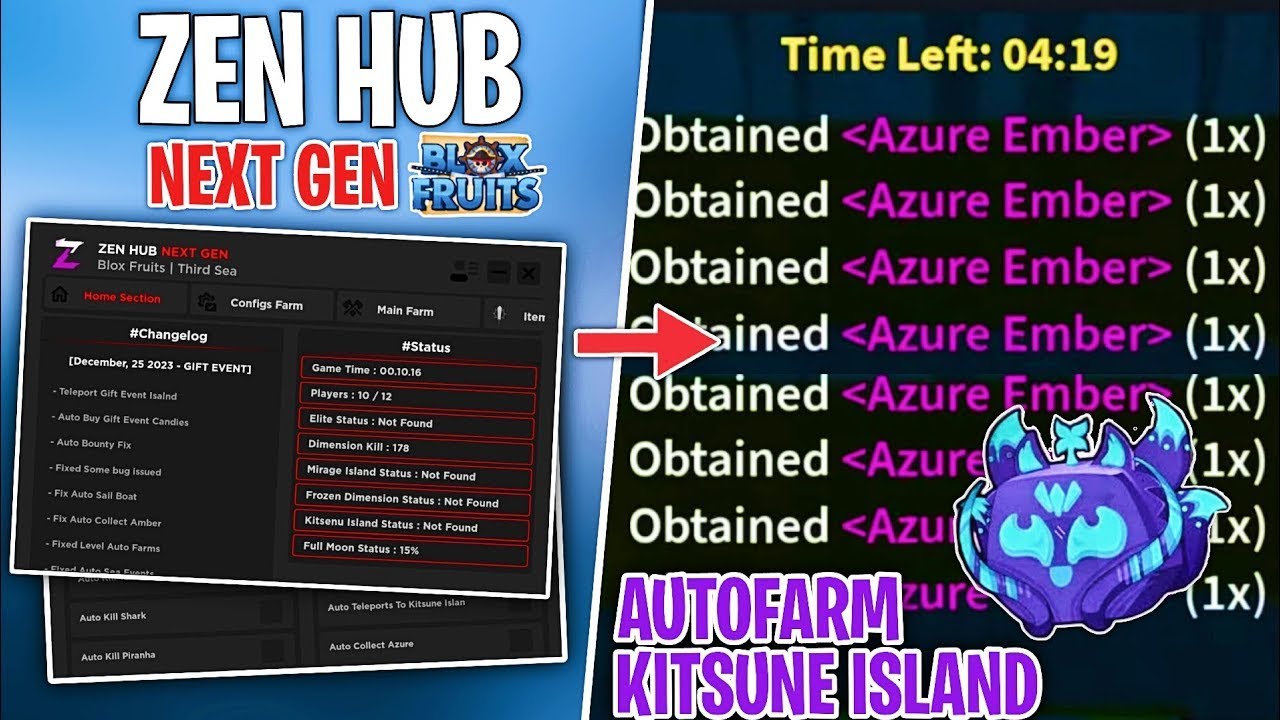 [NEW] Bloxfruit Zen Hub OP SCRIPT HACK 🔥 Autofarm Level, Azure Embers