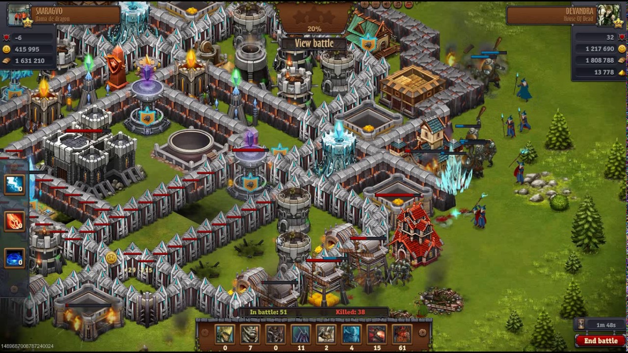 Throne Rush  with 2500 army 64 level