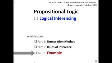 2.3 (P3/3) Example using Rules of Inference in Propositional Logic
