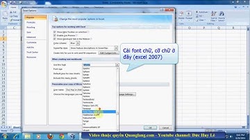 Cài đặt phông chữ, cỡ chữ mặc định trong Excel