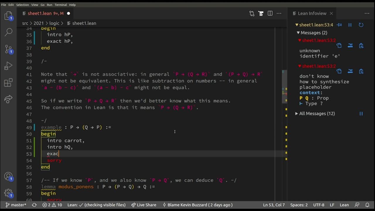 Logic in Lean, video 1 (logical implication) YouTube