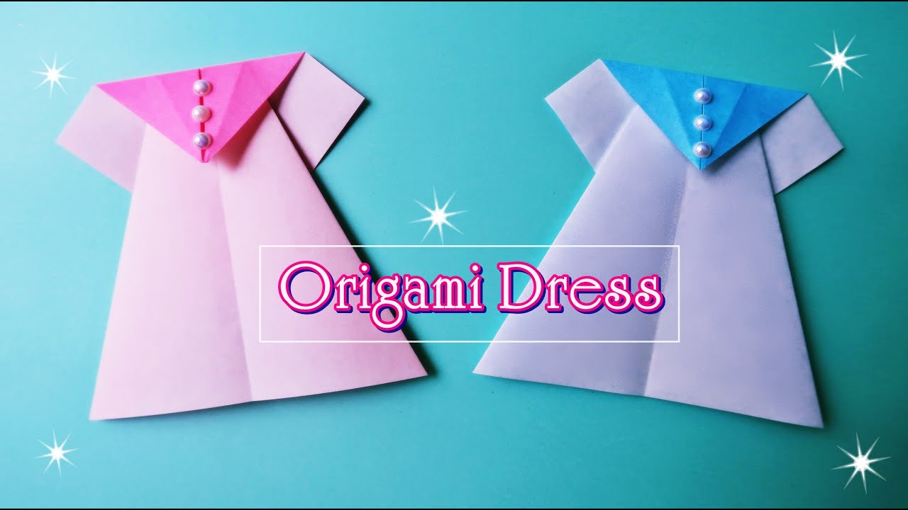 夏の折り紙 ワンピース 折り方 簡単で可愛いドレス Part 1 Origami Paper Dress Easy Tutorial Youtube
