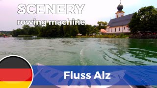 Germany  river Alz  upstream  indoor rowing scenery