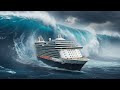Giant Tsunami vs Mega Cruise Ship in the Open Ocean | Ultra-Realistic Disaster Simulation (AI VFX)