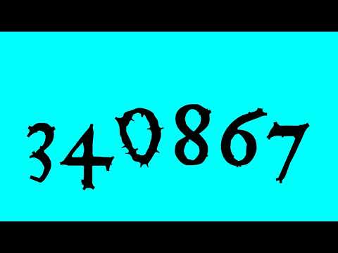 Numbers 1 to 1000000 with Cyan Background