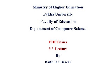 PHP Tags, Comments and Output in Pashto  #3