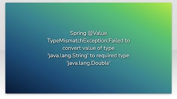 Spring @Value TypeMismatchException:Failed to convert value of type 