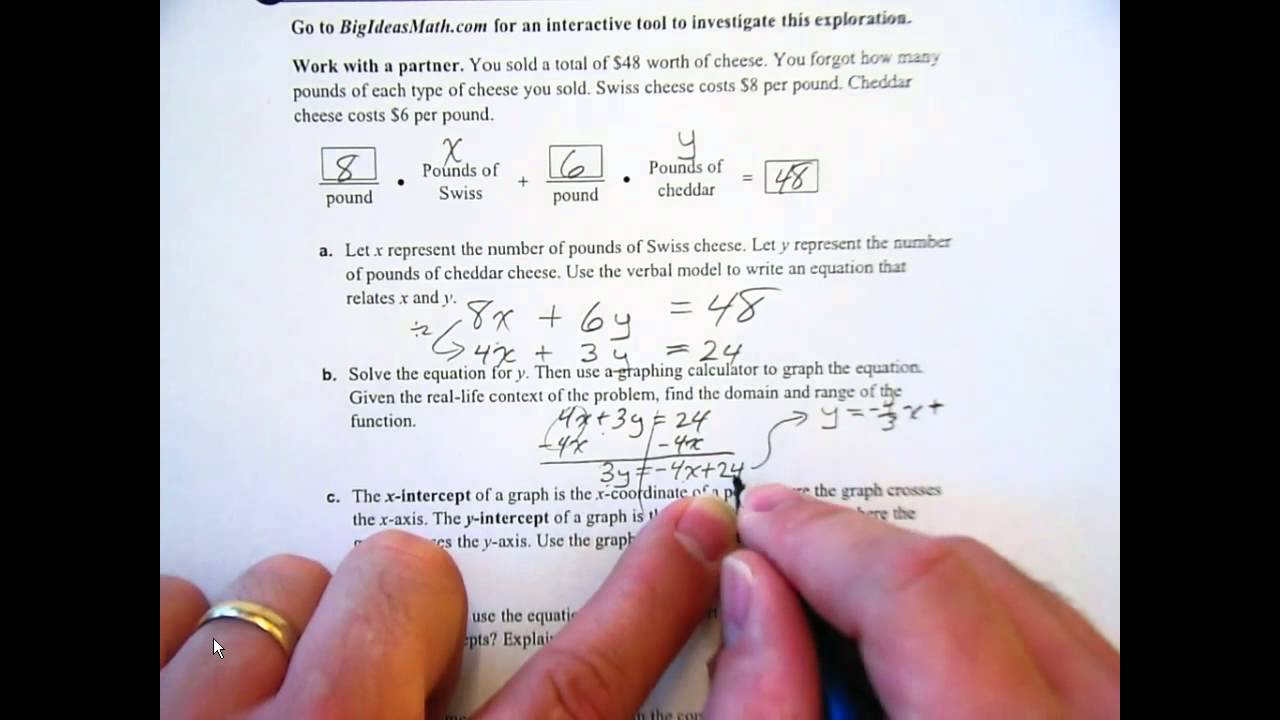 bid alg 3 4 graphing linear equations in standard form youtube linear equation to standard form calculator