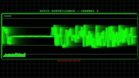 Motion Graphic Audio tracking 1980s spy computer