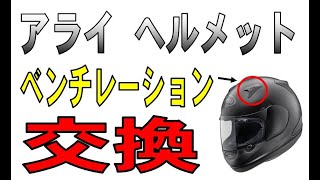 アライヘルメット アストロIQ　ベンチレーション（空気穴）、修理というか交換　（Arai AstroIQ）