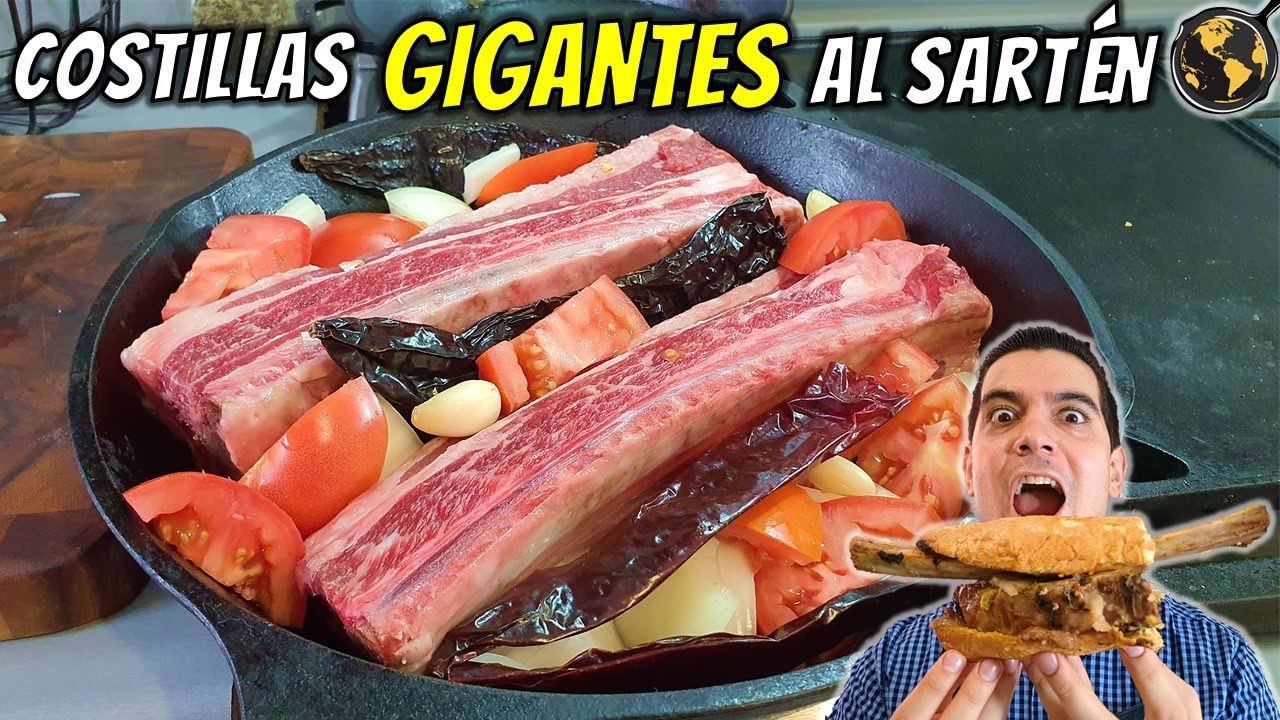 Como hacer Costillas Gigantes de Rés en Sartén | Cocina Universal - YouTube