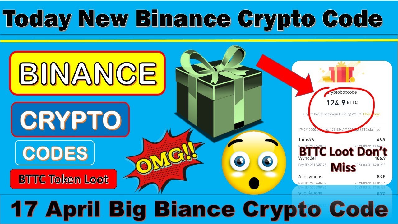 Today crypto box codes | New crypto box codes | Binance Crypto Box Code ...