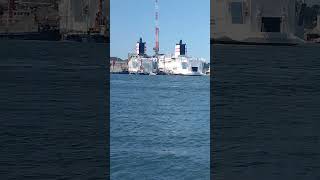 巌流島から見た三菱下関造船所