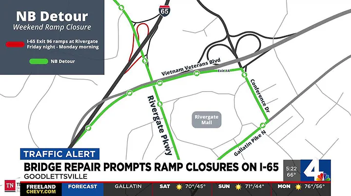 Traffic Alert: Bridge repair prompts ramp closures on I-65