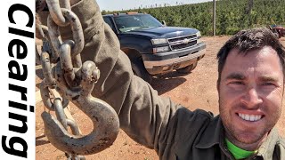 Clearing Trees With A Tow Chain and Truck by Farm Dad 3,825 views 3 years ago 2 minutes, 54 seconds