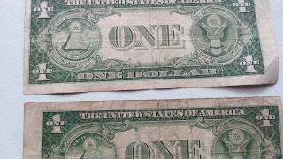 SILVER CERTIFICATE - USA $1Dollar bill series of 1935 D cut error