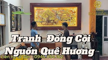 Tranh Đồng Cội Nguồn Quê Hương đẹp  bàn giao lắp đặt cho chú khách tại Bắc Giang - Đồ Đồng Đại Long