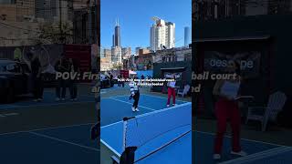 Karen Rosas tried pickleball for the first time at Courted Chicago… now she’s hooked ￼🏓😅