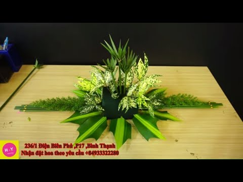 Video Cắm hoa để bàn dễ thương với hoa Ly vàng cùng cây thủy... - youtube