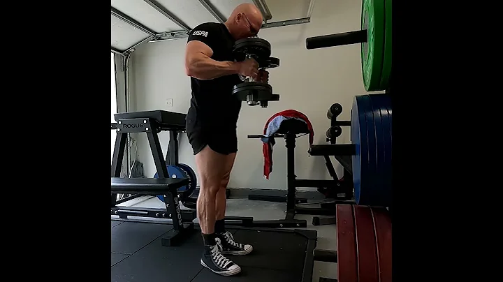 Fat Powerlifter Doing Hammer Curls As A Bench Pres...