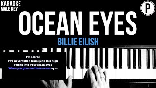 Billie Eilish - Ocean Eyes Karaoke MALE KEY Slowed Acoustic Piano Instrumental Cover Lyrics