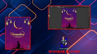 "Professional Ramadan Mubarak Banner Design Tutorial"