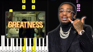 Quavo - Greatness | Piano Tutorial | Free MIDI