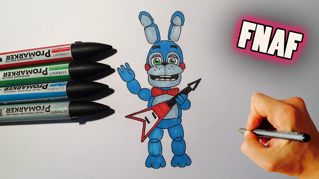 How to Draw Toy Bonnie- FNAF 2- Video Lesson 