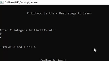 Calculate lcm of two numbers using recursion in C Langauge@COMPUTEREXCELSOLUTION