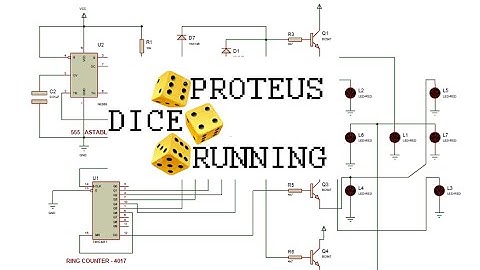 Proteus - IC 4017 + IC 555 - Dice Running Circuit