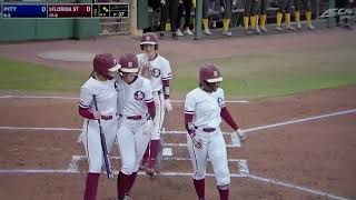 Florida State softball's Sydney Sherrill hits home run vs. Pitt