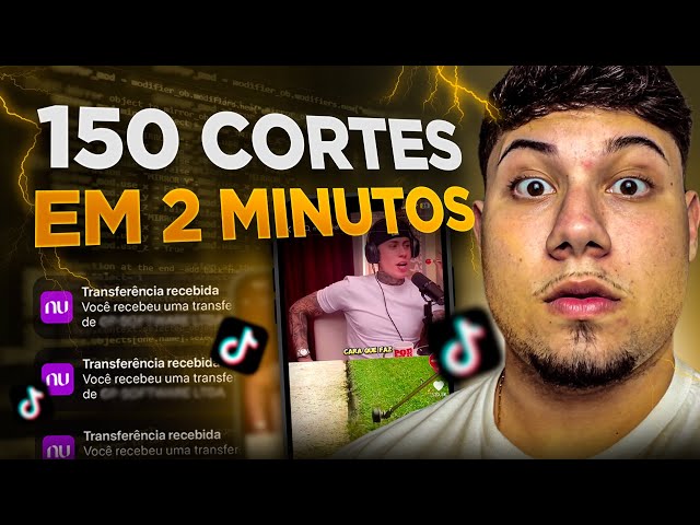 COMO CRIAR 150 CORTES COM 1 CLICK E MONETIZAR CANAL NO TIKTOK *monetizei rápido* class=