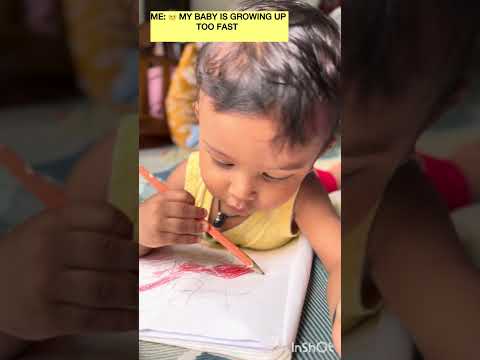 Baby Tries to Write ABC at 14 Months Old😍Toddler Milestone