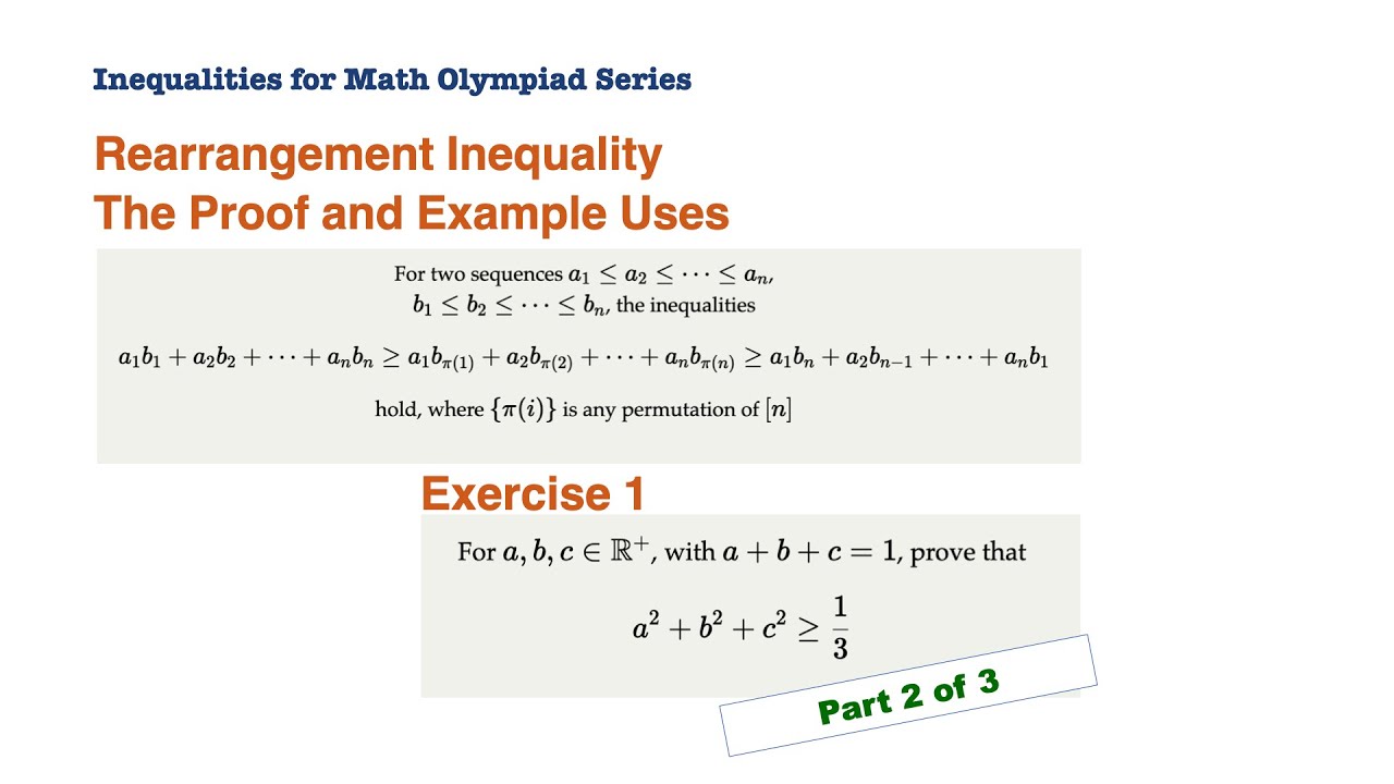 Inequalities for Math Olympiad: Rearrangement Inequality (Part 2) - YouTube
