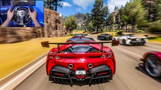 Ferrari SF90 Stradale - Goliath Race - Forza Horizon 5 | Steering Wheel Gameplay